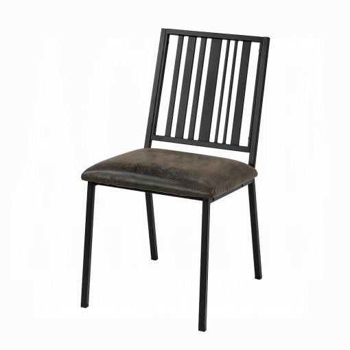 Acme Zudora Synthetic Leather & Black Side Chair - Set of 2 - Image 2