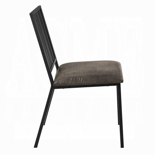 Acme Zudora Synthetic Leather & Black Side Chair - Set of 2 - Image 4