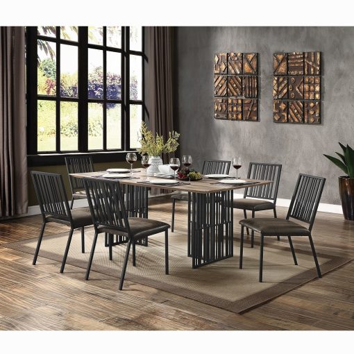 Acme Zudora Synthetic Leather & Black Side Chair - Set of 2