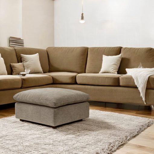 Acme Naveen Modular Beige Linen Ottoman