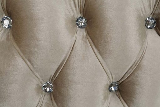 Acme Sorina Velvet Fabric & Antique Gold Chair with 2 Pillows - Image 6