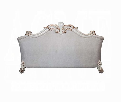 Acme Vendome II Two Tone Ivory Fabric & Antique Pearl Sofa with 6 Pillows - Image 4