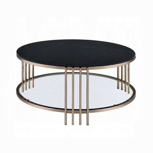 Acme Zaidee Sintered Stone & Champagne Coffee Table - Image 4