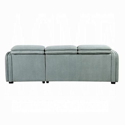 Acme Zavala Light Green Chenille Sectional Sofa with Sleeper & Storage - Image 5