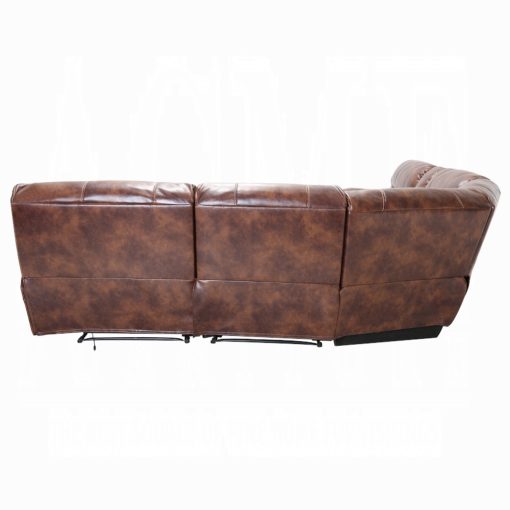 Acme Brax Power Motion Two Tone Brown Synthetic Leather Sectional Sofa - Image 6