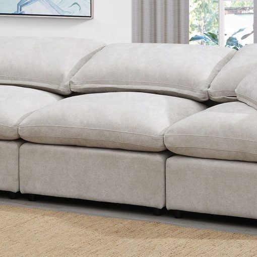 Acme Naveen Modular Ivory Linen Armless Chair