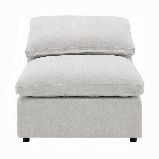 Acme Naveen Modular Ivory Linen Armless Chair - Image 4