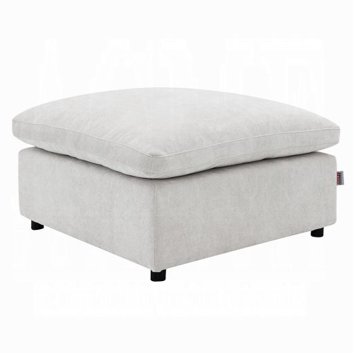 Acme Naveen Modular Ivory Linen Ottoman - Image 3