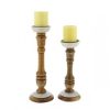 The Light Garden Wood Marble Candle Holder