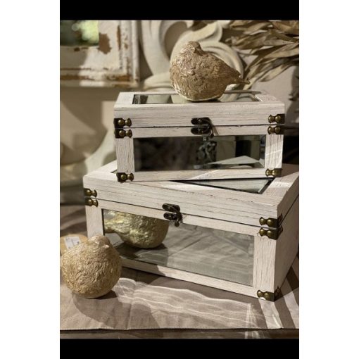 The Light Garden Metal Wooden Mirror Box Set of 2