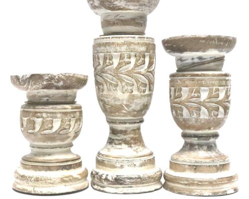 The Light Garden Wood Candle Holder Set of 3