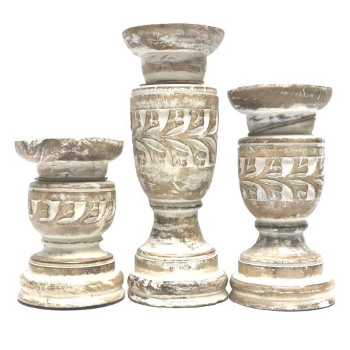 The Light Garden Wood Candle Holder Set of 3