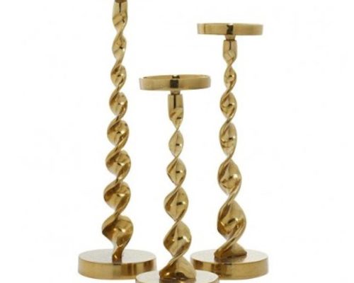 The Light Garden Gold Candlesticks Set of 3