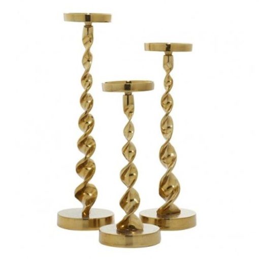 The Light Garden Gold Candlesticks Set of 3