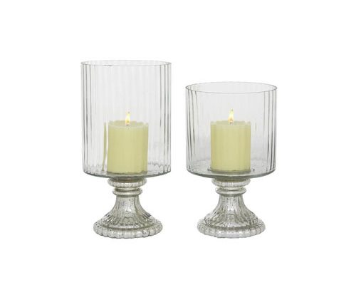 The Light Garden Clear Glass Hurricanes Set of 2