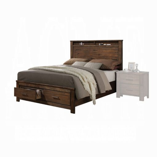 Acme Merrilee Oak Bed with Storage - Image 2