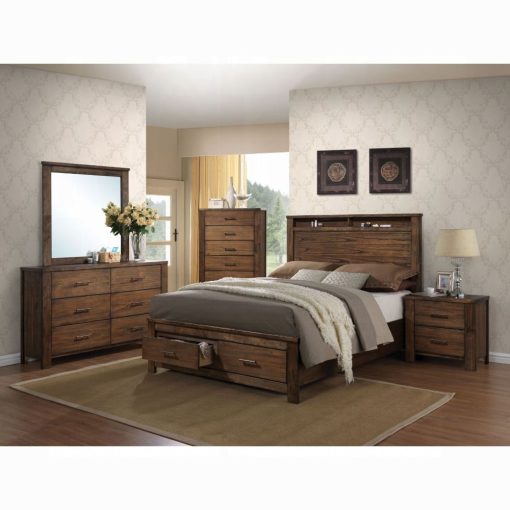 Acme Merrilee Oak Bed with Storage