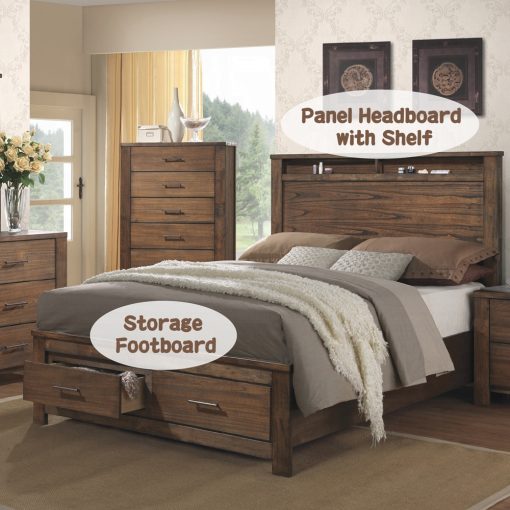 Acme Merrilee Oak Bed with Storage - Image 4