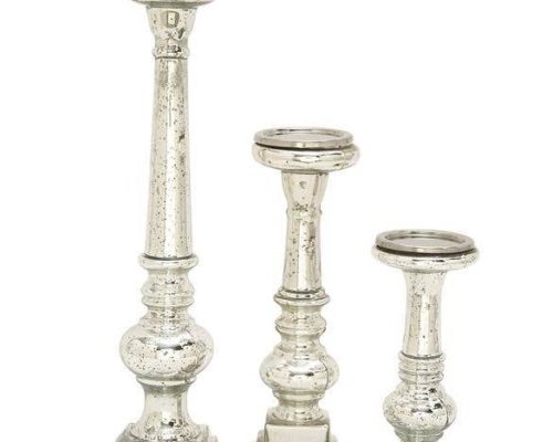 The Light Garden Silver Glass Candle Holder Set of 3