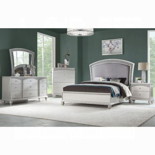 Acme Maverick Fabric & Platinum Bed