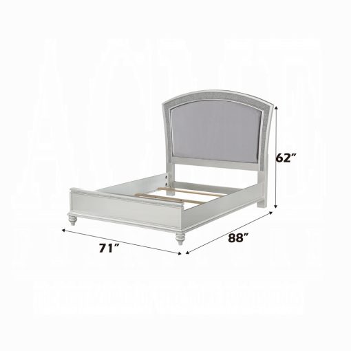 Acme Maverick Fabric & Platinum Bed - Image 3