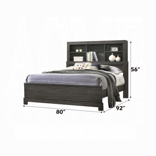 Acme Lantha Gray Oak Bed - Image 3