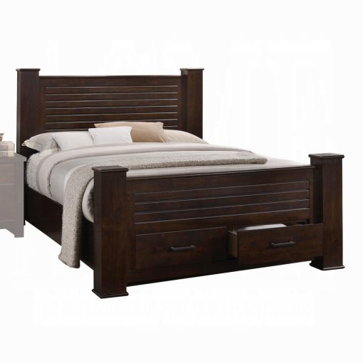 Acme Panang Mahogany Queen Bed with Storage - Image 2