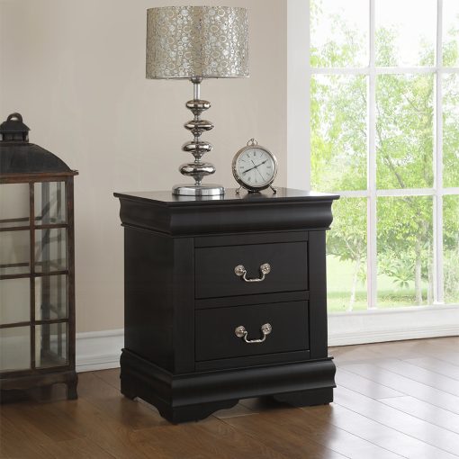 Acme Louis Philippe Black Nightstand