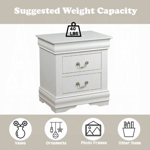 Acme Louis Philippe White Nightstand - Image 7