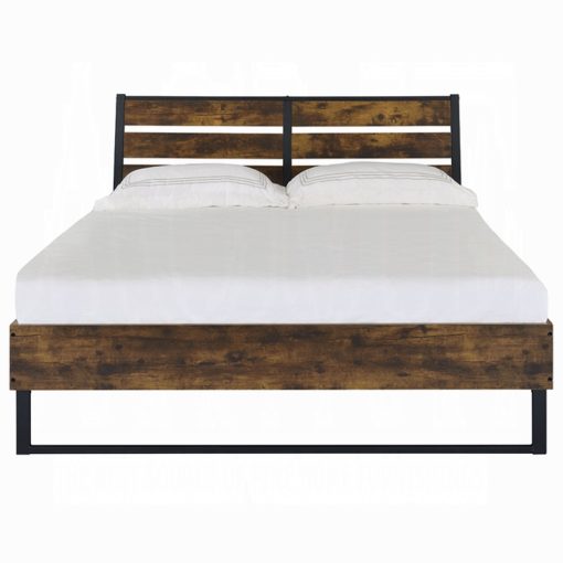 Acme Juvanth Rustic Oak & Black Bed - Image 3