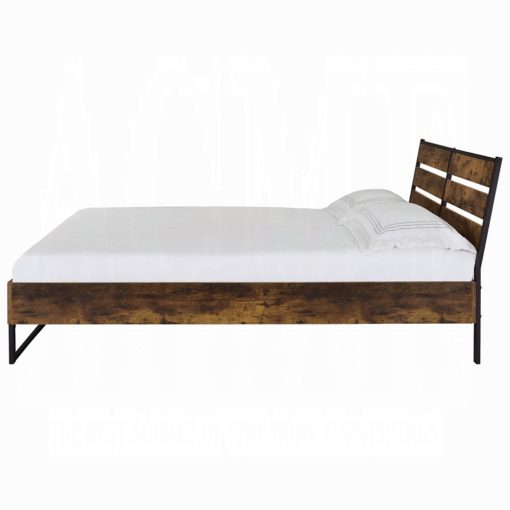 Acme Juvanth Rustic Oak & Black Bed - Image 4