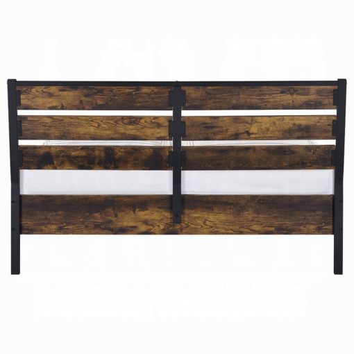 Acme Juvanth Rustic Oak & Black Bed - Image 6