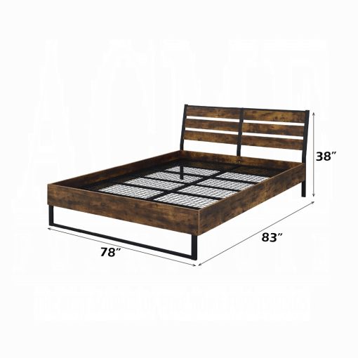 Acme Juvanth Rustic Oak & Black Bed - Image 7