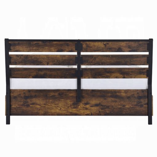Acme Juvanth Rustic Oak & Black Bed with Storage - Image 8