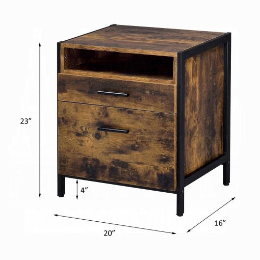 Acme Juvanth Rustic Oak & Black Nightstand - Image 7