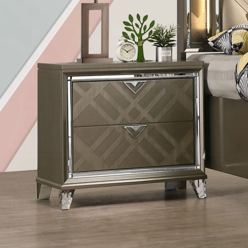 Acme Skylar Dark Champagne Nightstand