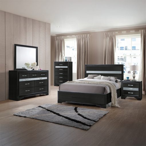 Acme Naima Black Composite Wood Bed - Image 3