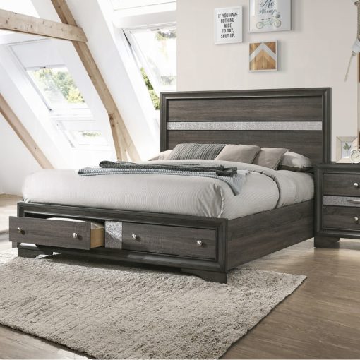 Acme Naima Gray Bed with Storage