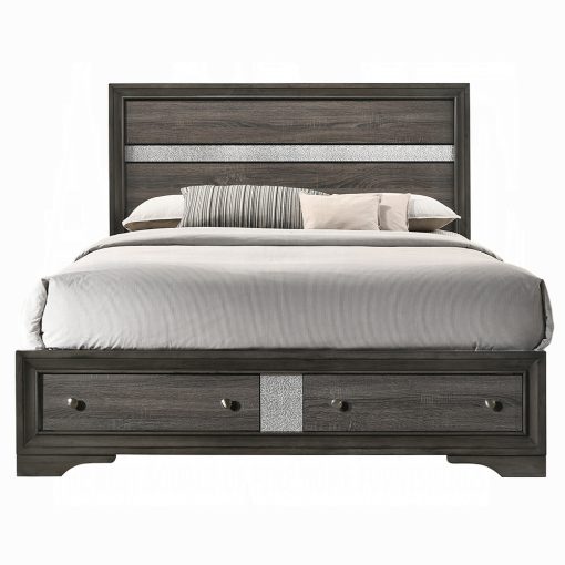 Acme Naima Gray Bed with Storage - Image 2