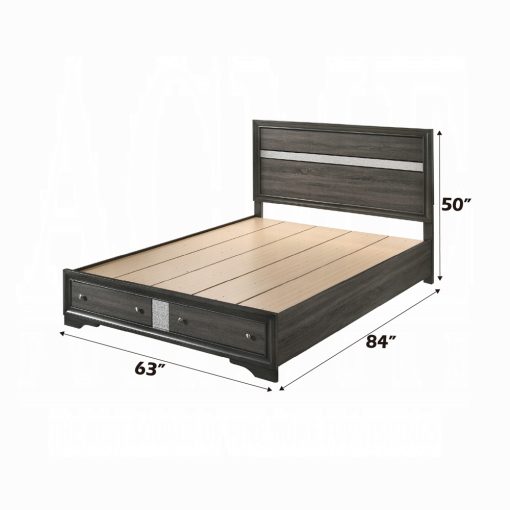 Acme Naima Gray Bed with Storage - Image 5