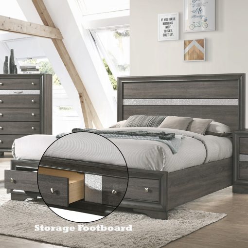 Acme Naima Gray Bed with Storage - Image 6