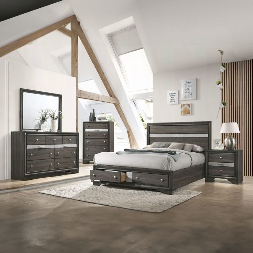 Acme Naima Gray Bed with Storage - Image 7