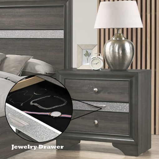 Acme Naima Gray Nightstand - Image 7