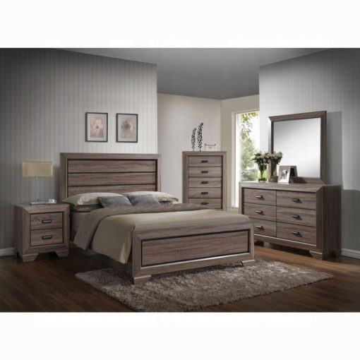 Acme Lyndon Weathered Gray Grain Bed