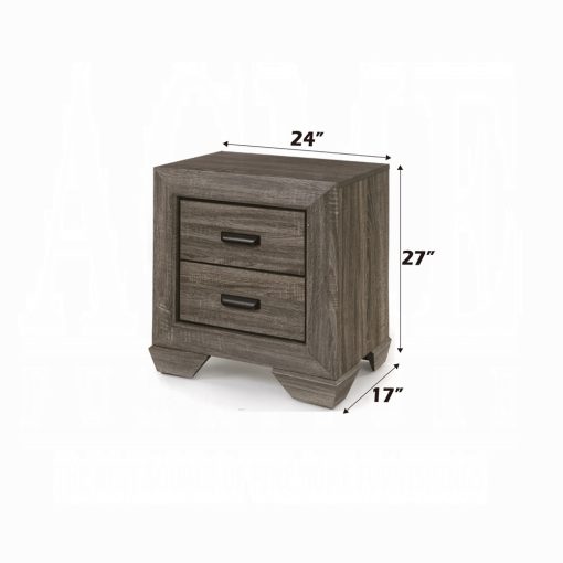 Acme Lyndon Weathered Gray Grain Nightstand - Image 6