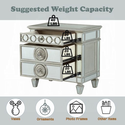 Acme Varian Mirrored Nightstand - Image 7