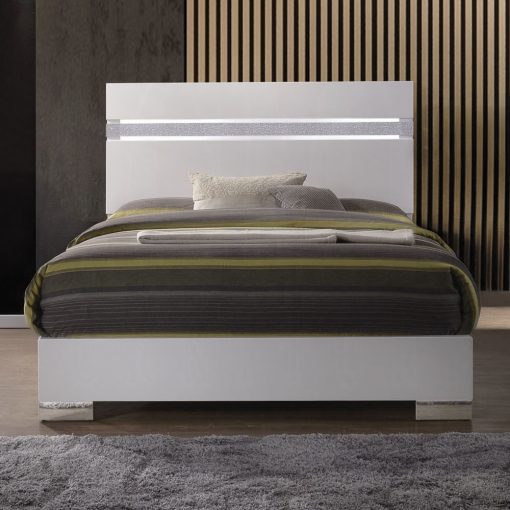 Acme Naima II White High Gloss Bed