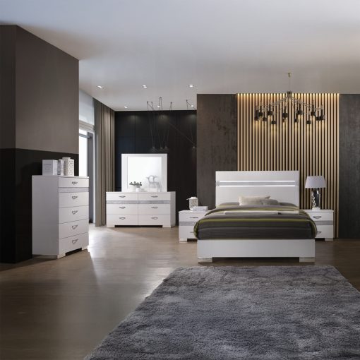 Acme Naima II White High Gloss Bed - Image 5