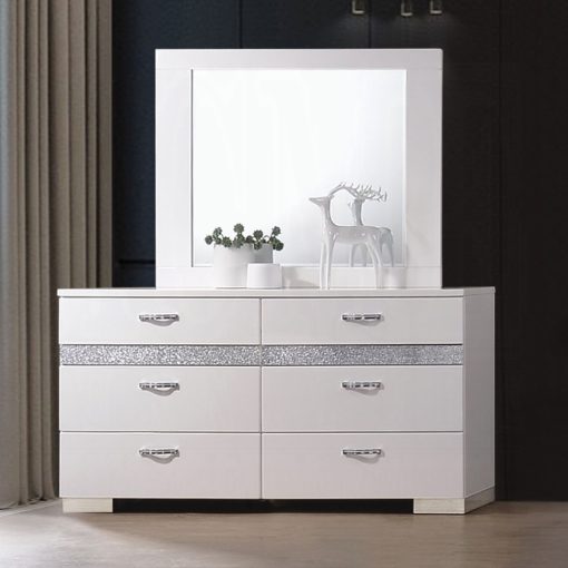 Acme Naima II White High Gloss Mirror - Image 4
