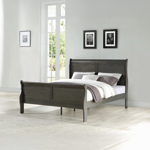 Acme Louis Philippe Dark Gray EK Bed